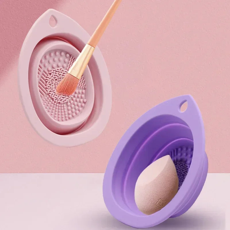 Silicone Folding Makeup Brush Cleaner Bowl