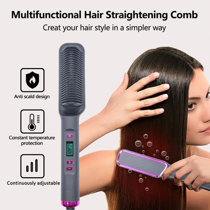 Electric Hot Comb Straightener Brush