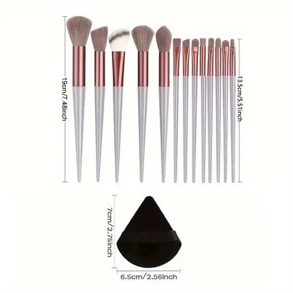 13-Piece Soft Synthetic Makeup Brush Set